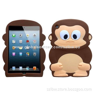 3D Monkey Style Silicone Cases for iPad Mini, 10 Colors Available